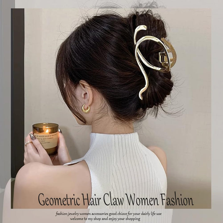 Mehayi 3 PCS Metal Large Hair Claw Clips for Thick Heavy Hair, Big Non-Slip Hair Catch Barrette Jaw Clamp, Strong Hold Claw Barrettes for Long Hair, Fashion Hair Styling Accessories for Women Girls