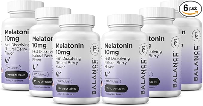Balancebreens Melatonin 10mg Fast-Dissolve, 120 Tablets – Natural Sleep Aid for Restful Nights, Drug-Free Support for Relaxation and Tranquility