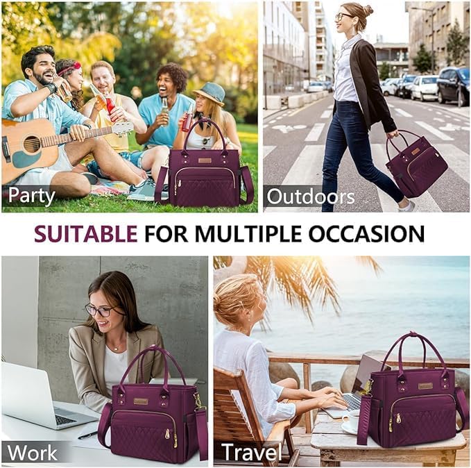 MIYCOO Lunch Bag Lunch Box Women - Leakproof Insulated Lunch Cooler Bag for Women - Large Lunch Tote Bags Adults, Purple