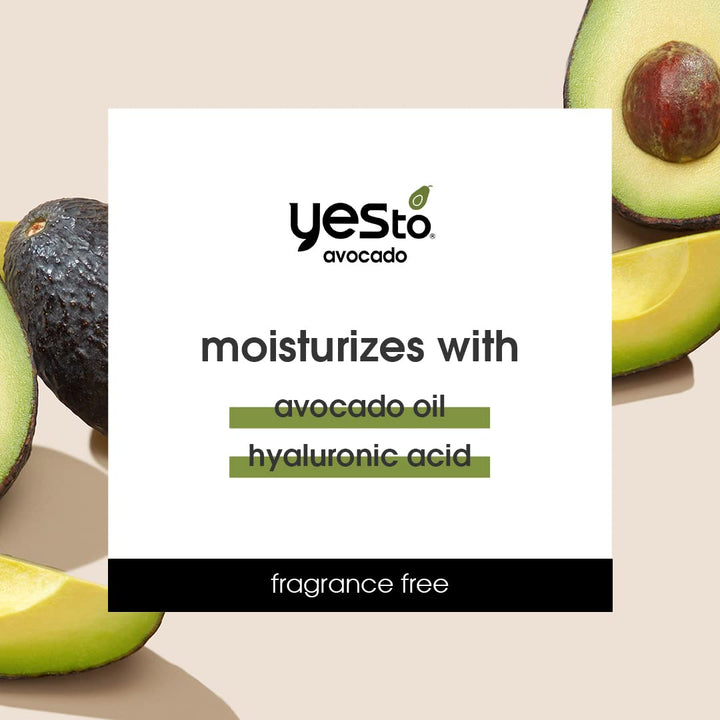 Yes To Avocado Fragrance-Free Hydrating Cream Mask, Pore Purging Formula To Hydrate Dry Skin & Plump Skin, Locks In Moisture, With Antioxidants & Hyaluronic Acid, Natural, Vegan & Cruelty Free, 3-Pack