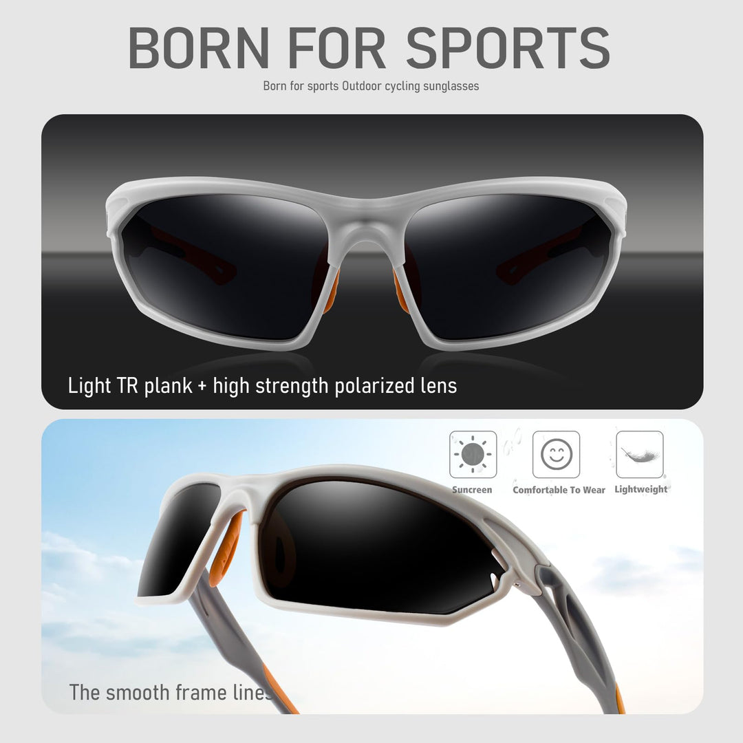 BIRCEN Polarized Sport Sunglasses for Men - Women UV Protection Shades for Motorcycle Golf Baseball Cycling Fishing Driving