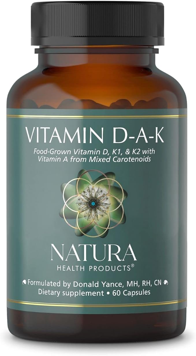 Natura Health Products Vitamin D-A-K Supplement - Supports Healthy Bone, Heart and Vision Function, Featuring Vitamins D3 5000 IU, A 1000 IU, K2 50 mcg, K1 550 mcg, Bioavailable (60 Capsules)