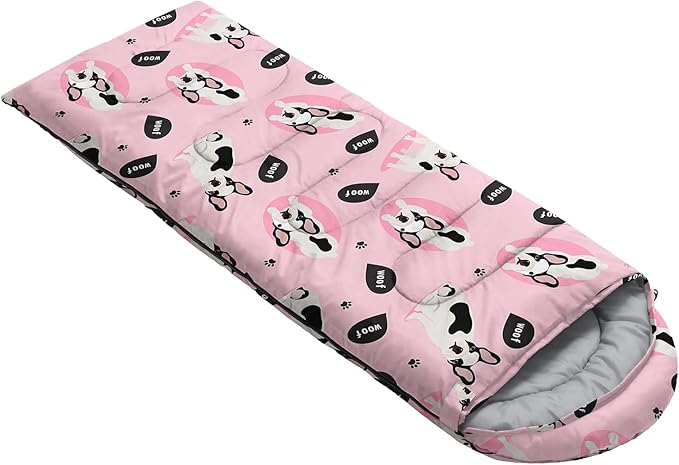 AILONEN Cartoon Fox Camping Sleeping Bag for Boys Girls Adults,Lightweight & Waterproof,3 Season Warm & Cold Weather,Portable,Kawaii Fox Printed Sleeping Bag,Traveling,Camping,Hiking