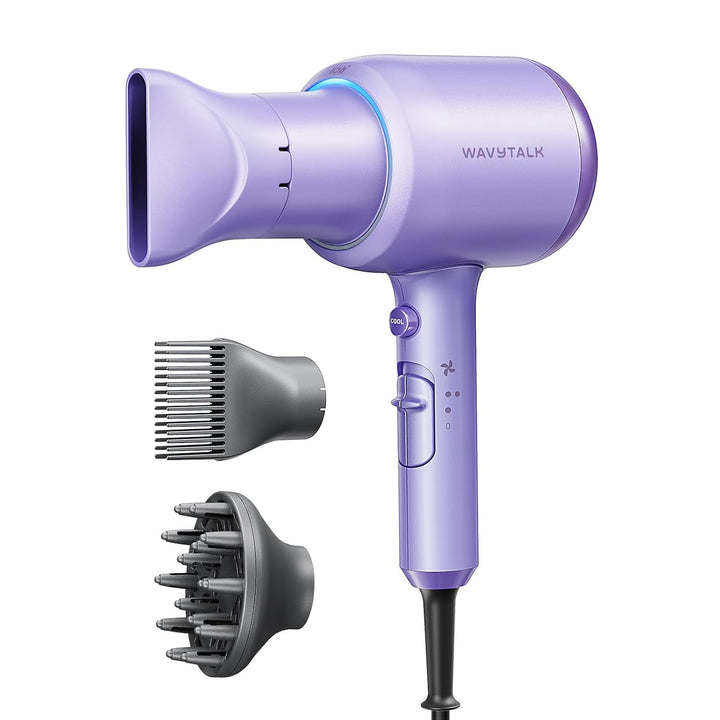 Wavytalk 1875W Ionic Hair Dryer | Diffuser & Comb for Curly Hair | Green