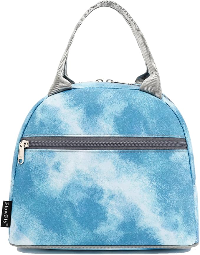 FlowFly Insulated Lunch Cooler Bag - Tote Bag Organizer for Women/Men, Tie Dye