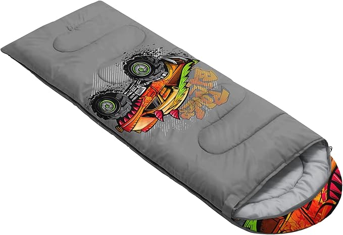 AILONEN Boys Sports Camping Sleeping Bags,Lightweight & Waterproof,3 Season Warm & Cool Weather,Black Player Basketball Sleeping Bags for Kids Adults,Travelling,Outdoors