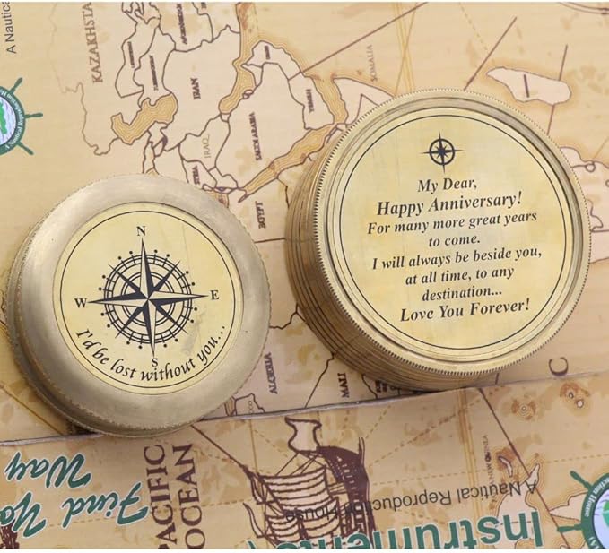 to My Husband I Love You, Brass Compass Engraved Gifts for Men, Bronze Gifts for Men, Romantic Gifts for Him/Her, Keepsake Gifts for Husband, 5th/25th 50th Wedding Gift Ideas