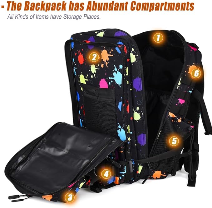 Military Tactical Backpack 45L Large Tactical Backpack for Men, Hiking Rucksack With Bottle Holder