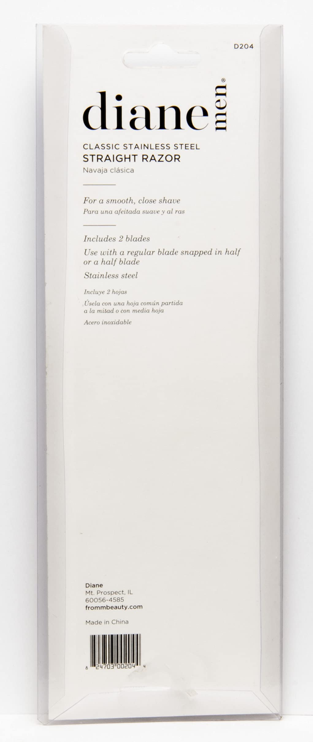 Diane Classic Straight Razor, Black, 2 lades