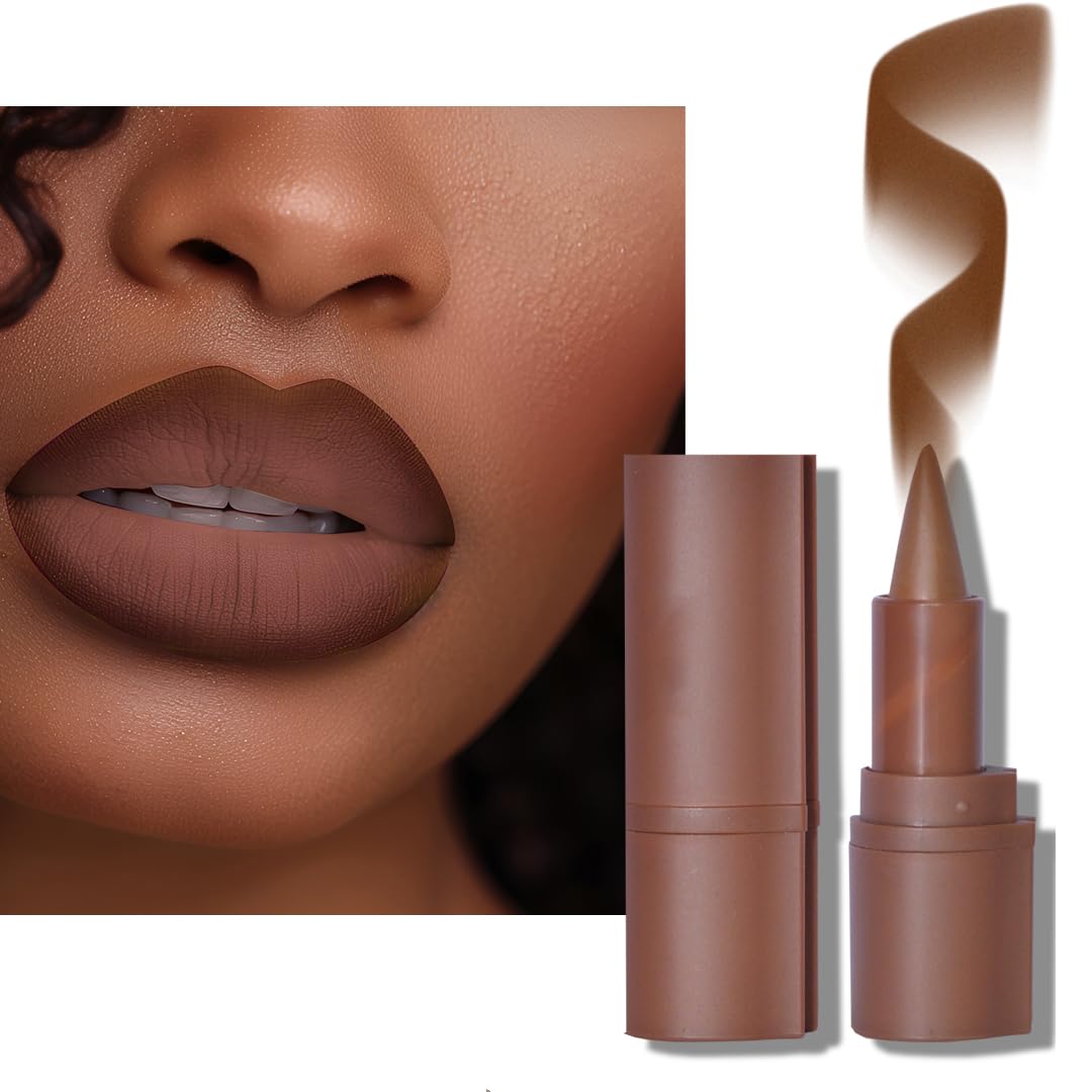 BAISEN DIARY 2-in-1 Gradient Lip Liner and Lipstick Lip Combo Set - Achieve Flawless Contour and Gradual Ombre Effect with Easy-to-Use Crayon Form and Cone Tip (01# Milk Tea, 1 Count (Pack of 1))