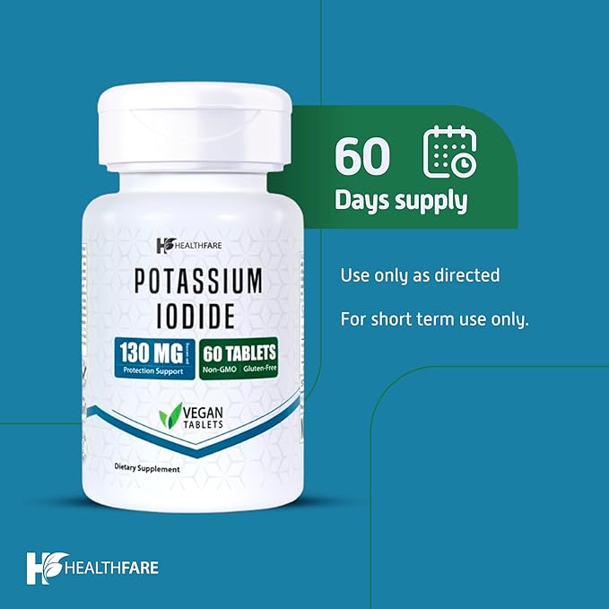 Potassium Iodide Tablets | 130 mg | 120 Fast-Dissolving Tablets (2 Pack) | Ki Pills | Long Shelf Life | Non-GMO