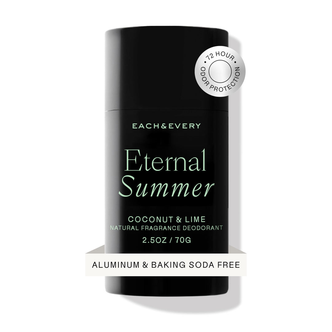 Each & Every Aluminum Free Deodorant for Men & Women, Coconut & Lime - All Natural Deodorant for Sensitive Skin, EWG Verified - Clean, Baking Soda-Free, Plant-Based Fragrance - 2.5oz