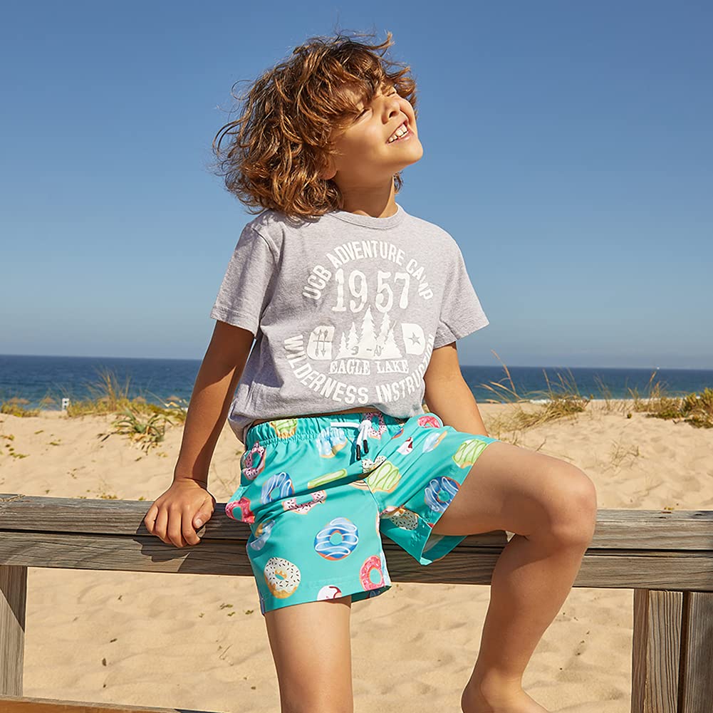 maamgic Boys Swim Trunks Toddler Swim Shorts Little Boys Bathing Suit Swimsuit Toddler Boy Swimwear,Doughnut-green,2 T