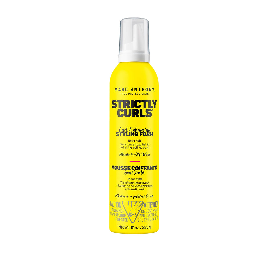 Marc Anthony Strictly Curl Enhancing Styling Foam , Extra Hold - Vitamin E & Silk Proteins Transforms Frizzy Hair to Full , Shiny , Defined Curls - Sulfate-Free Anti-Frizz Mousse Product