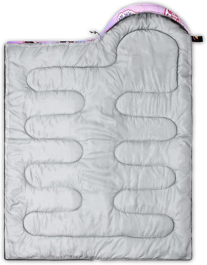 AILONEN Cartoon Fox Camping Sleeping Bag for Boys Girls Adults,Lightweight & Waterproof,3 Season Warm & Cold Weather,Portable,Kawaii Fox Printed Sleeping Bag,Traveling,Camping,Hiking