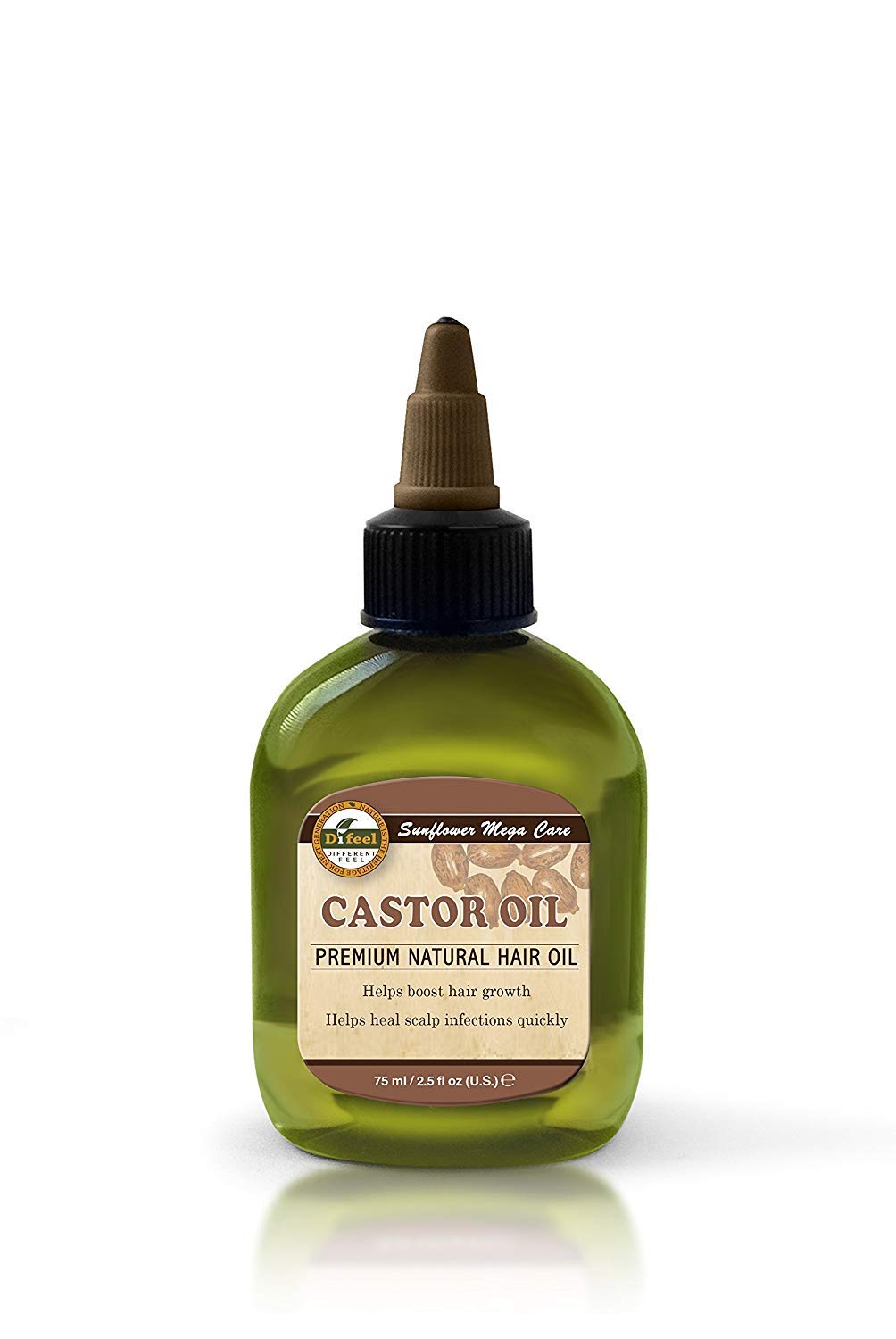 Difeel Mega Care Castor Oil 2.5 ounce - Natural Castor Oil for Hair Growth