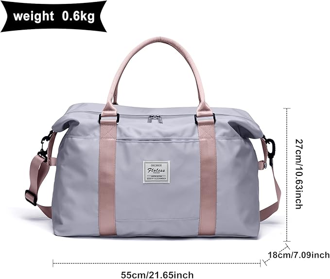Travel Duffel Bag,Sports Tote Gym Bag,Shoulder Weekender Overnight Bag for Women