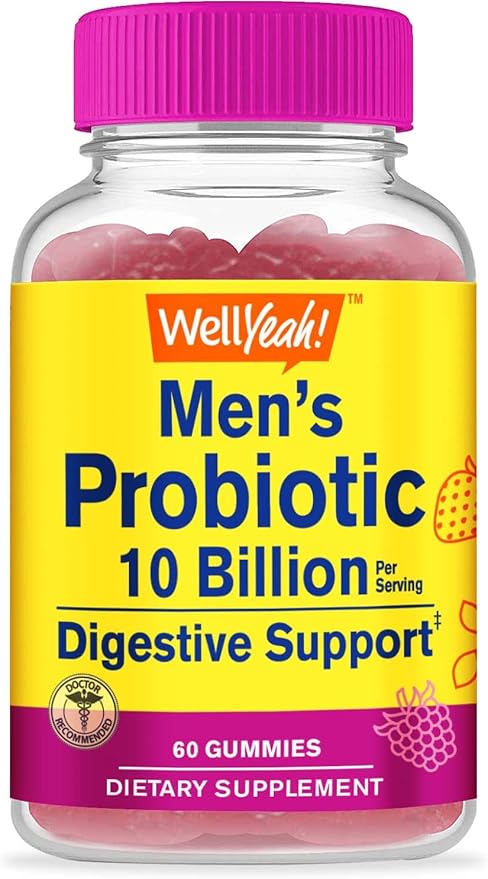 Melatonin 2.5mg + Probiotic Men 10B CFUs, Gummies Bundle - Great Tasting, Vitamin Supplement, Gluten Free, GMO Free, Chewable Gummy