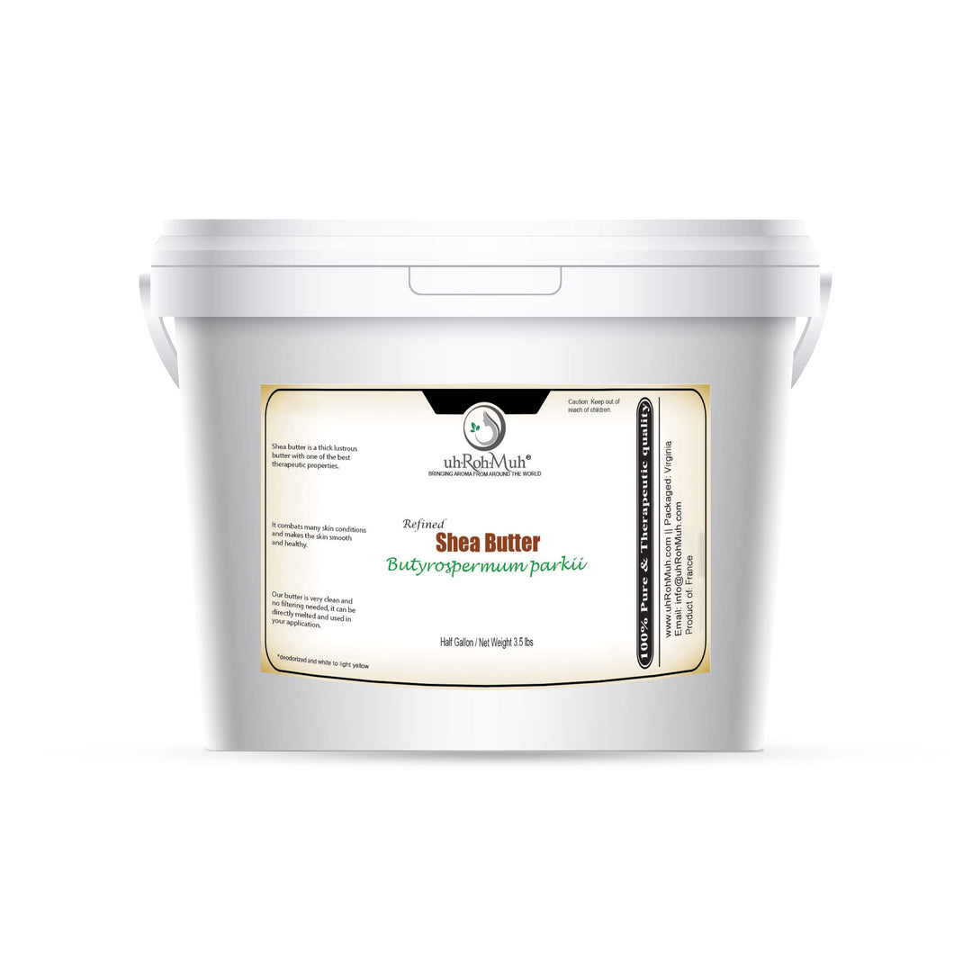 uh*Roh*Muh Half Gallon Refined Shea Butter from France | Nourishing Body Butter for Smooth Skin (Half Gallon - Net Wt. 1.6 Kg/3.5 lbs)