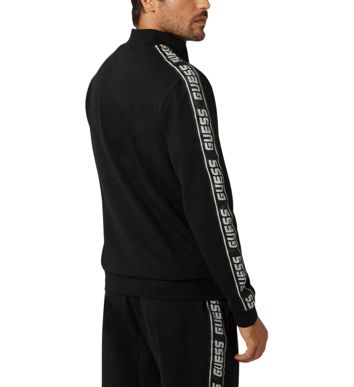 GUESS Men's Full Zip New Arlo Sweatshirt, Jet Black
