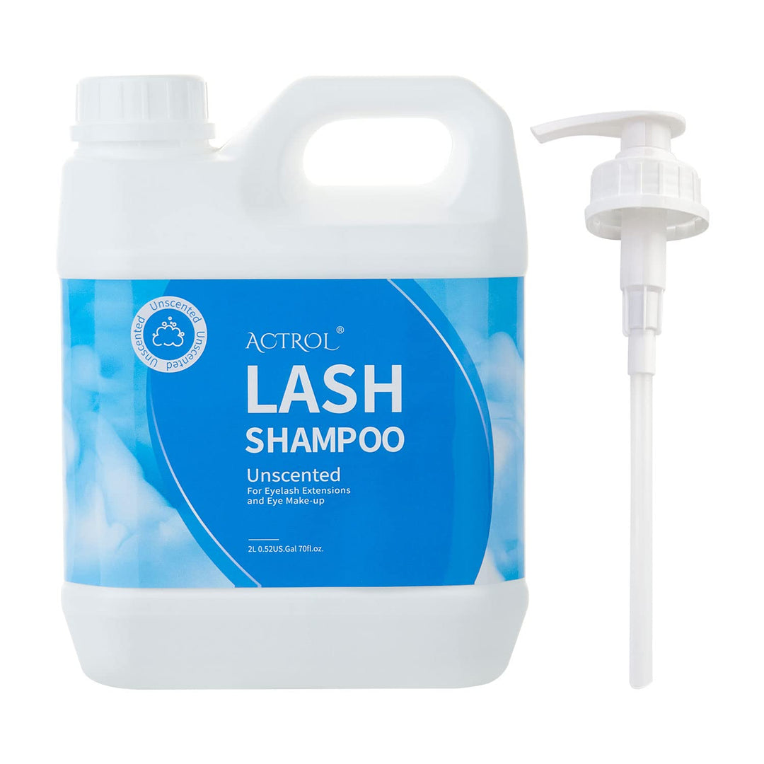ACTROL Eyelash Extension Cleanser Unscented 2L Natural Lash Extension Shampoo Professional Eyelid Foaming Cleanser Paraben & Sulfate Free Non-lrritating with Salon and Home Care