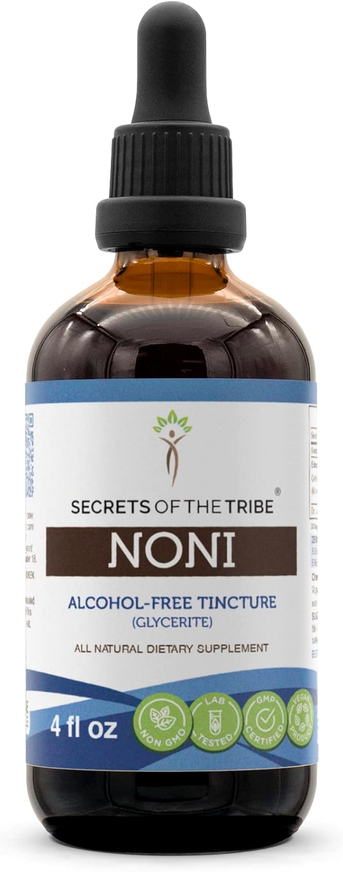Secrets of the Tribe Noni Alcohol-Free Liquid Extract, Noni (Morinda citrifolia) Dried Fruit (4 FL OZ)