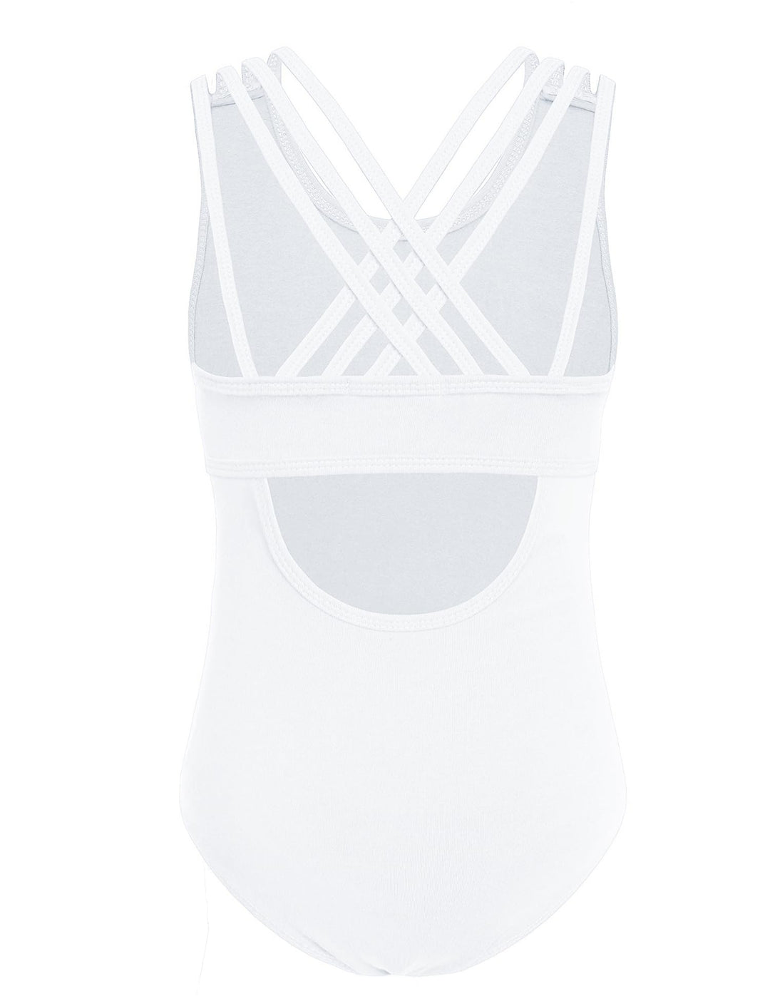 Arshiner Toddler Leotard Ballet Leotards Crisscross Straps Sleeveless Camisole Leotard Kids Dance Outfit,White,5-6 Years