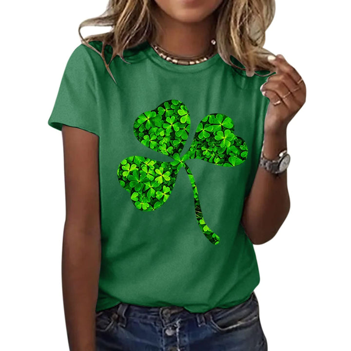 Aniywn Women's St Patricks Day Casual Short Sleeve T-Shirt Round Neck Graphic Print Tee Top Blouse