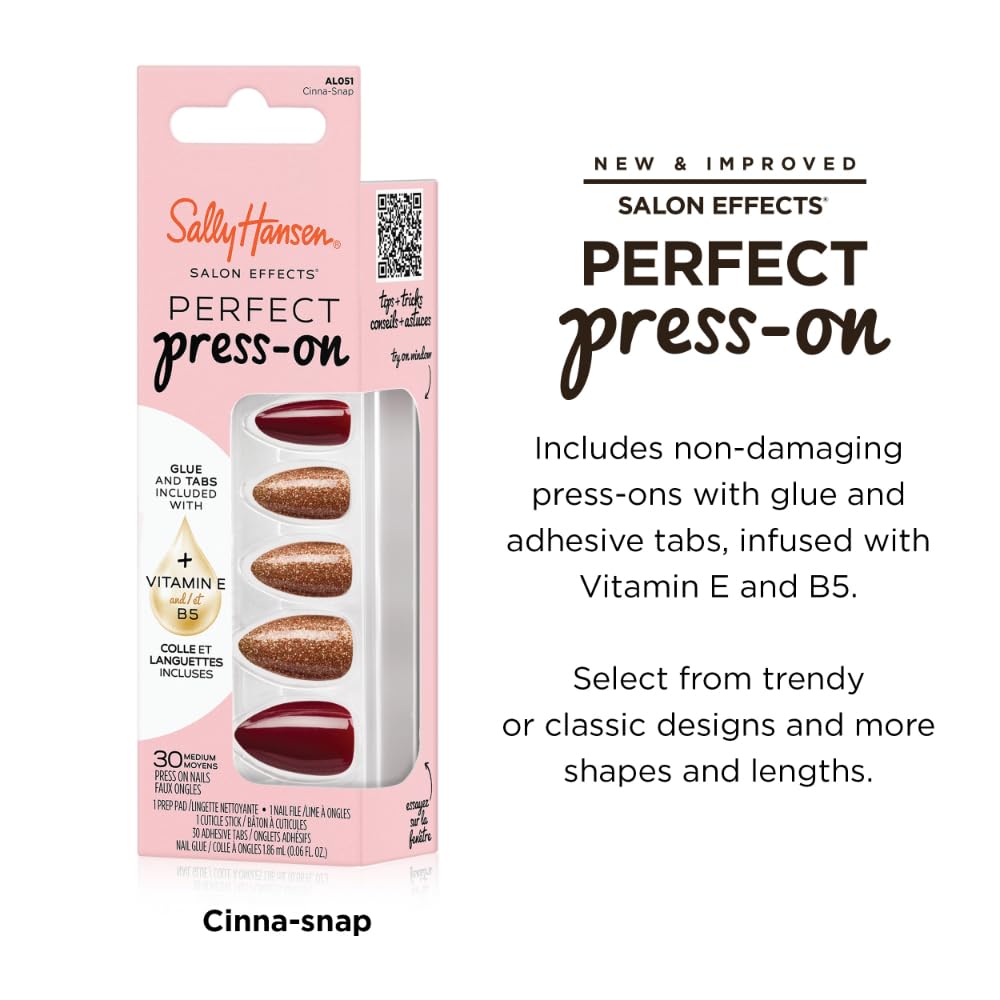 Sally Hansen Instant Cuticle Remover | Cinna-Snap Press-On Nails – Quick & Easy