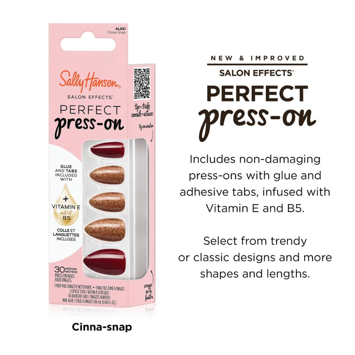 Sally Hansen Instant Cuticle Remover | Cinna-Snap Press-On Nails – Quick & Easy