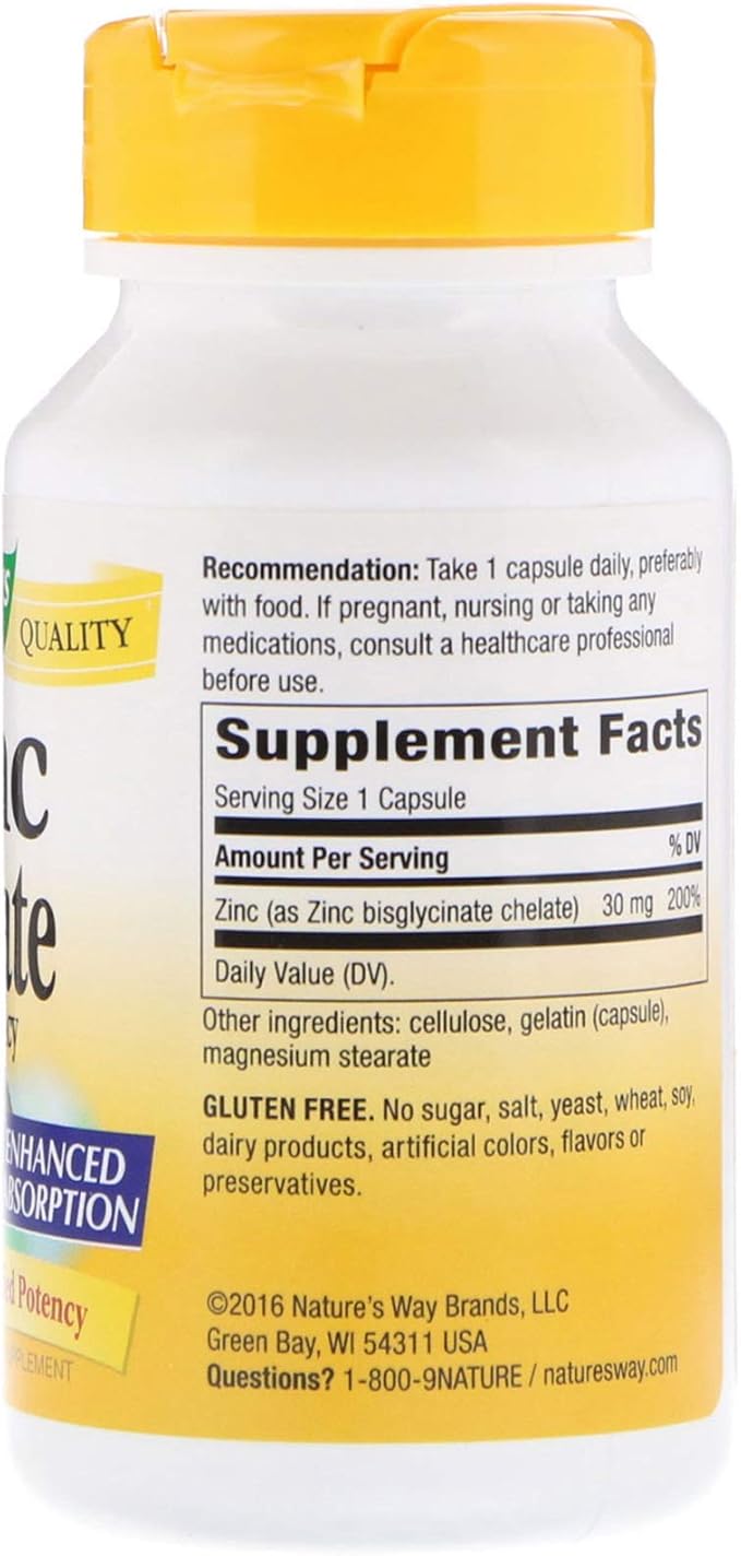 Zinc Chelate 30mg, 100 Count (Pack of 2)