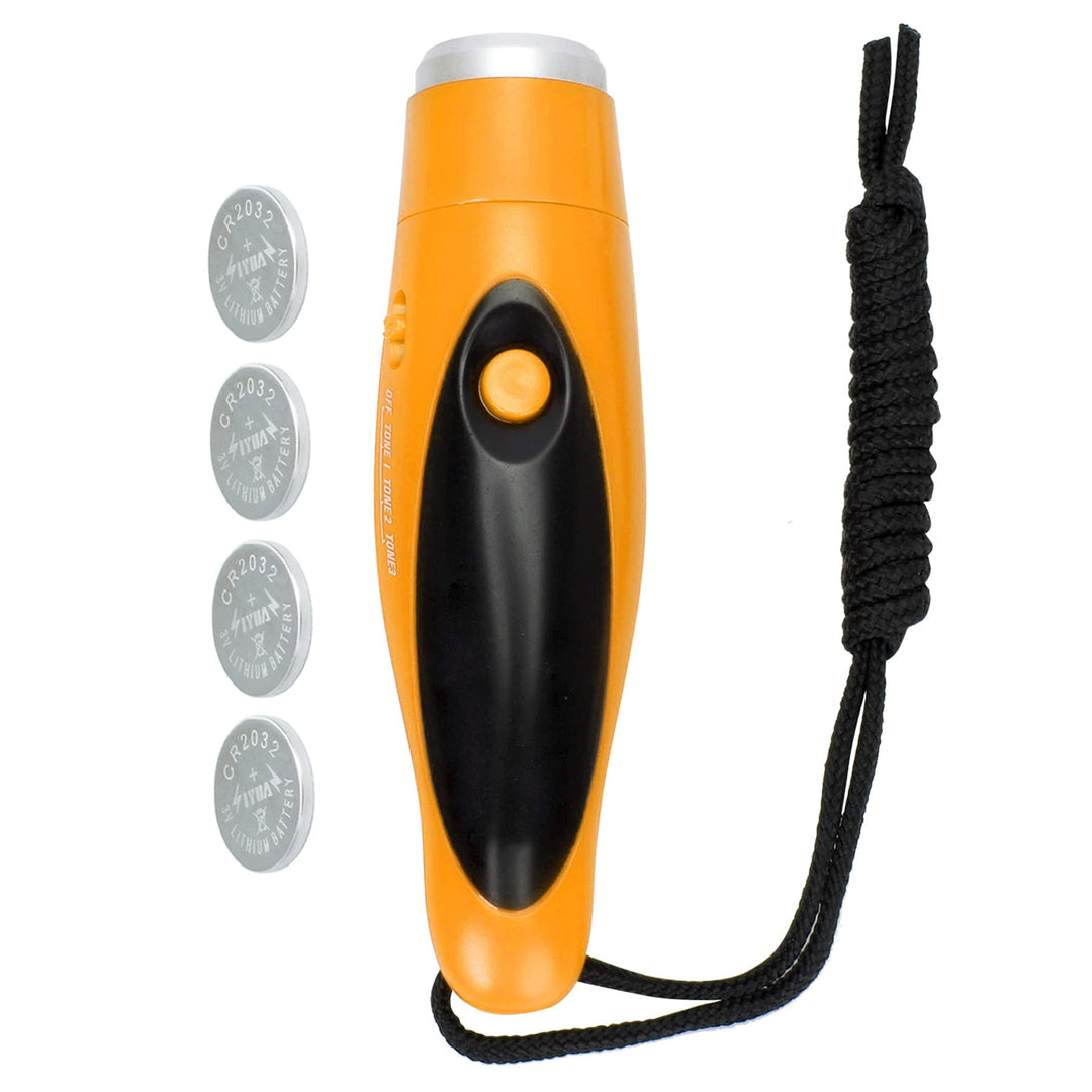 Yukee Electronic Whistle for Coaches Referee, 3 Tones Electric Whistle for Teachers Hand Held Push Button Battery Whistles, Coaches Whistle with Lanyard for Volleyball Soccer Sports Whistle