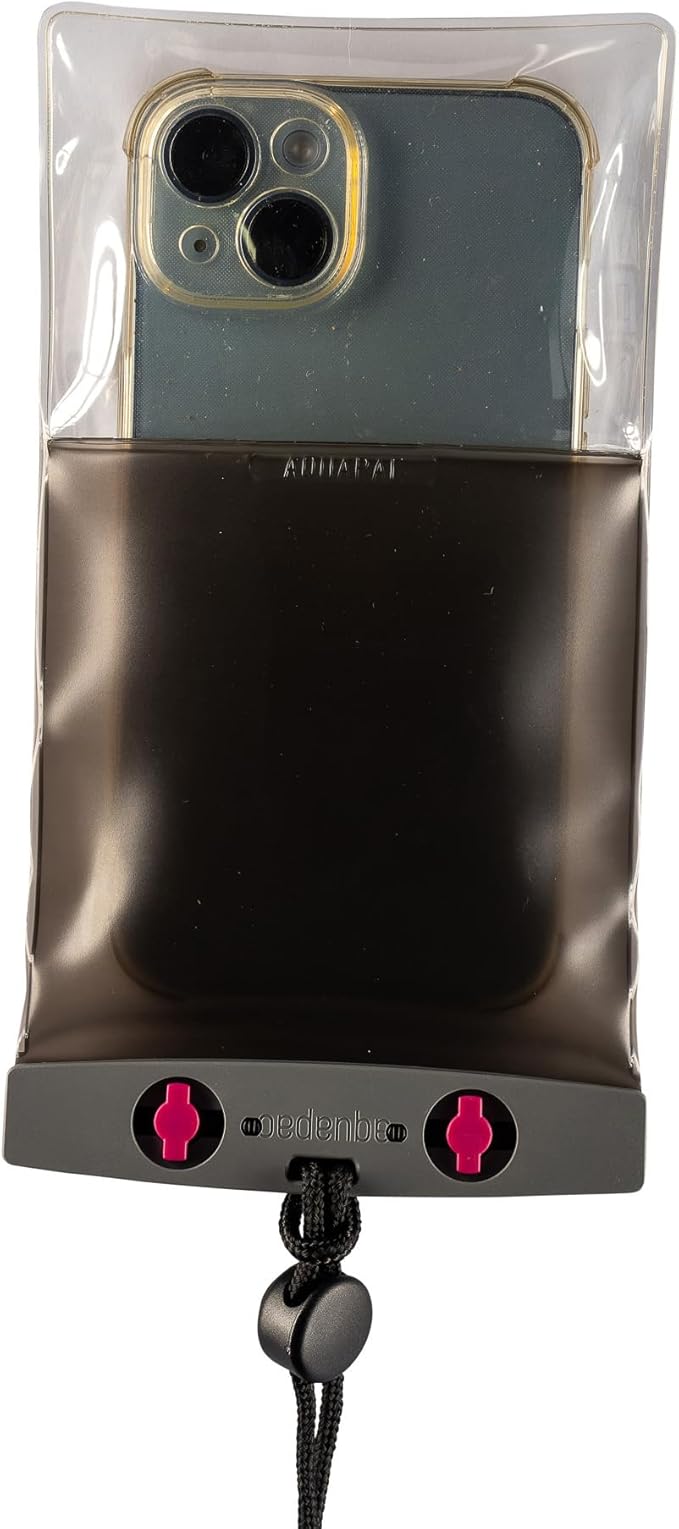 Aquapac Waterproof Phone Case, Small, Grey, Lanyard, iPhone and Android, Made in The UK, Hiking, Mountain Biking, Running Accessory, Travel Essential, 5 Year Warranty. IPX8 Certified to 30 ft deep.