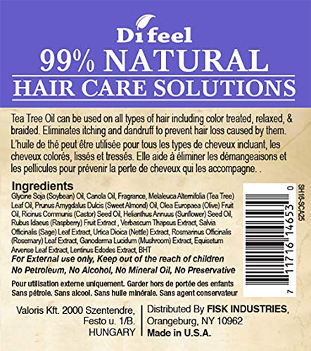Difeel 99% Natural Therapeutic Hair Care Solutions - Scalp Care 2.5 ounce