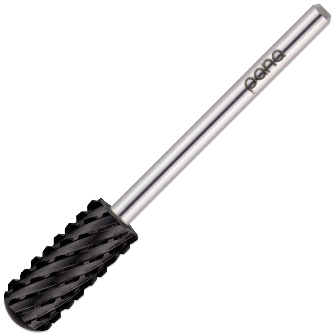 Pana Smooth Top Small Barrel 3/32'' Shank Size - (Dlc Black, 3X Coarse Grit) - Fast Remove Acrylic Or Hard Gel Nail Drill Bit Fo