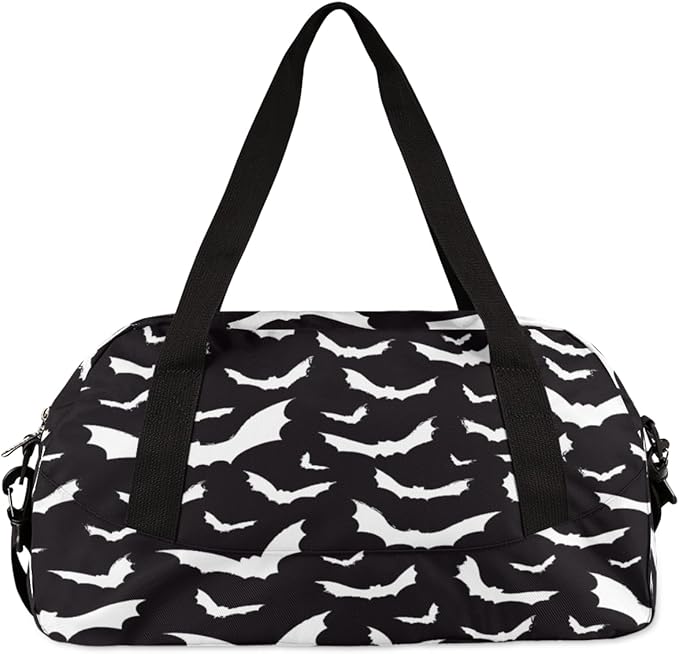 Halloween Bats Kids Overnight Duffle Bags Boys Girls Teen Sports Gym Bag for Weekender Travel Gymnastics Dance Ballet
