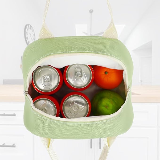 FlowFly Lunch Bag Tote Bag Lunch Organizer Lunch Holder Insulated Lunch Cooler Bag for Women/Men, Prairie Green