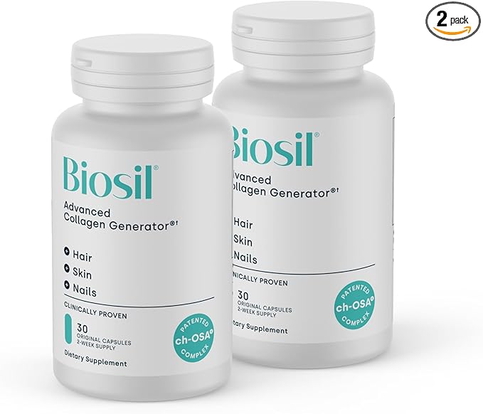 Biosil Collagen Generator - 30 Original Capsules, Pack of 2 - with Patented ch-OSA Complex - Generates & Protects Your Own Collagen - GMO Free - 30-Day Supply