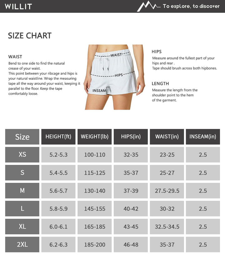 Willit Women's Shorts Hiking athletic Shorts Yoga Lounge Active Workout Running Shorts Comfy Casual with Pockets Brilliant Blue XS