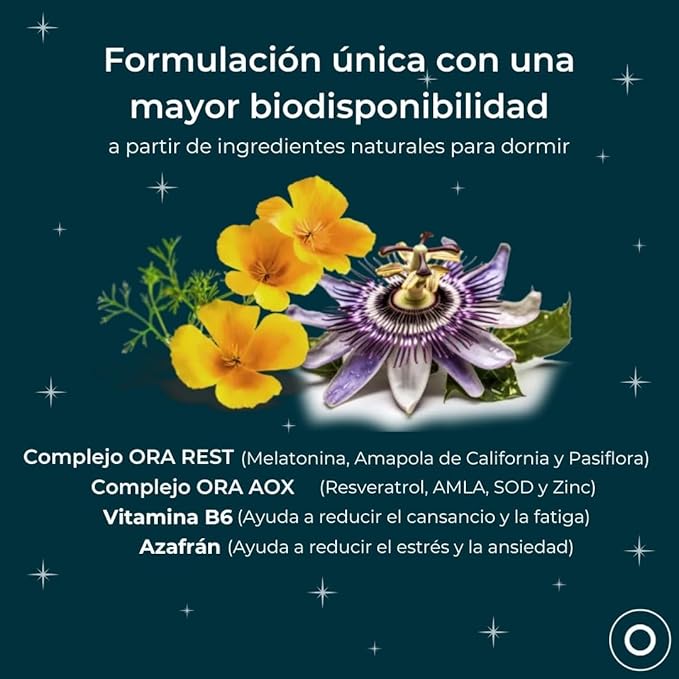 AORA Night | Sleeping Pills | Sleep aids for Adults | Relaxation | Antioxidant | Antiaging | Melatonin | Saffron | Vitamin B6 | Valerian Root | Passionflower | 30 Capsules (1 Month)