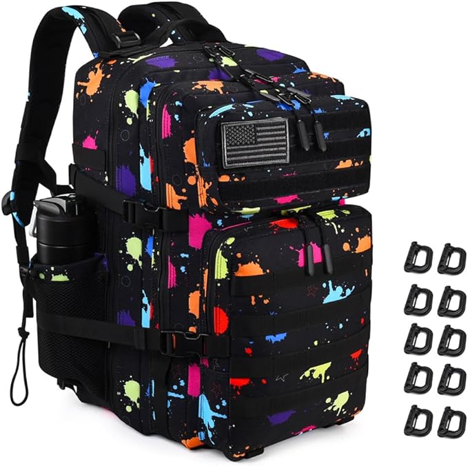Military Tactical Backpack 45L Large Tactical Backpack for Men, Hiking Rucksack With Bottle Holder