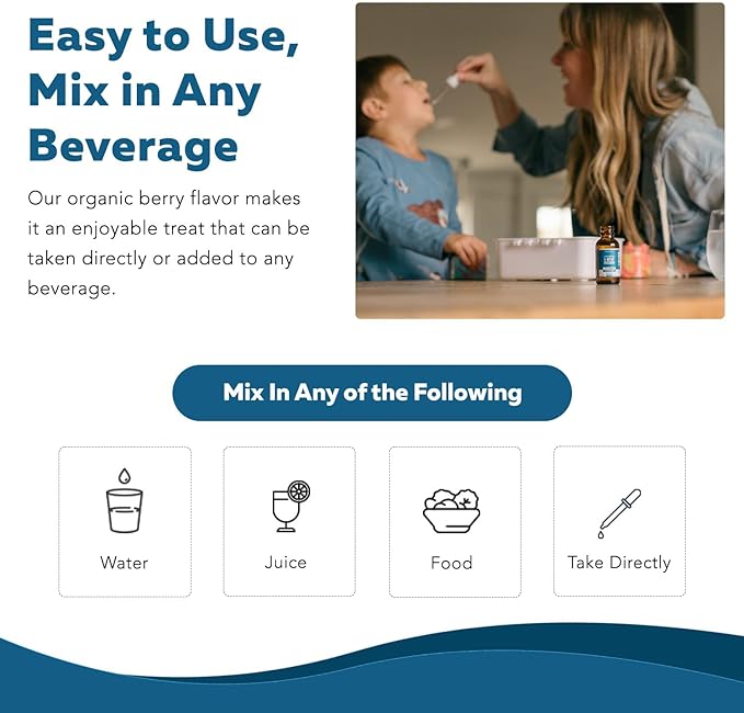 Organic Kids Methylfolate + Methyl B12 Cofactor - Organic Berry Flavor, Sublingual Form - 5-MTHF Form, Superior Form of Folate - Adjustable Dosing for All Ages - Mood, Behavior, Cognition - 1 oz.