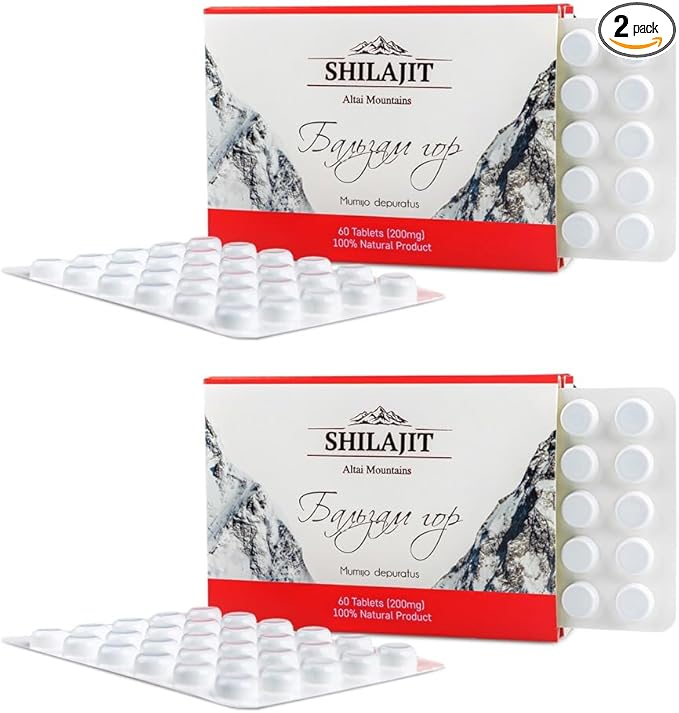 Altai Shilajit 120 Tablets Mountain Balsam Label - Original Altai Siberian 100% Pure Fulvic Acid and Trace Minerals