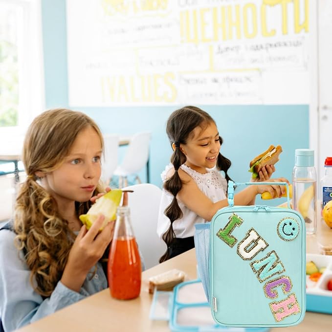 Insulated Lunch Bag for Women Girl Teen large Insulated Kid Lunch Bag,Large Reusable Cute Cooler Bag for School Work Picnic,Baby Green