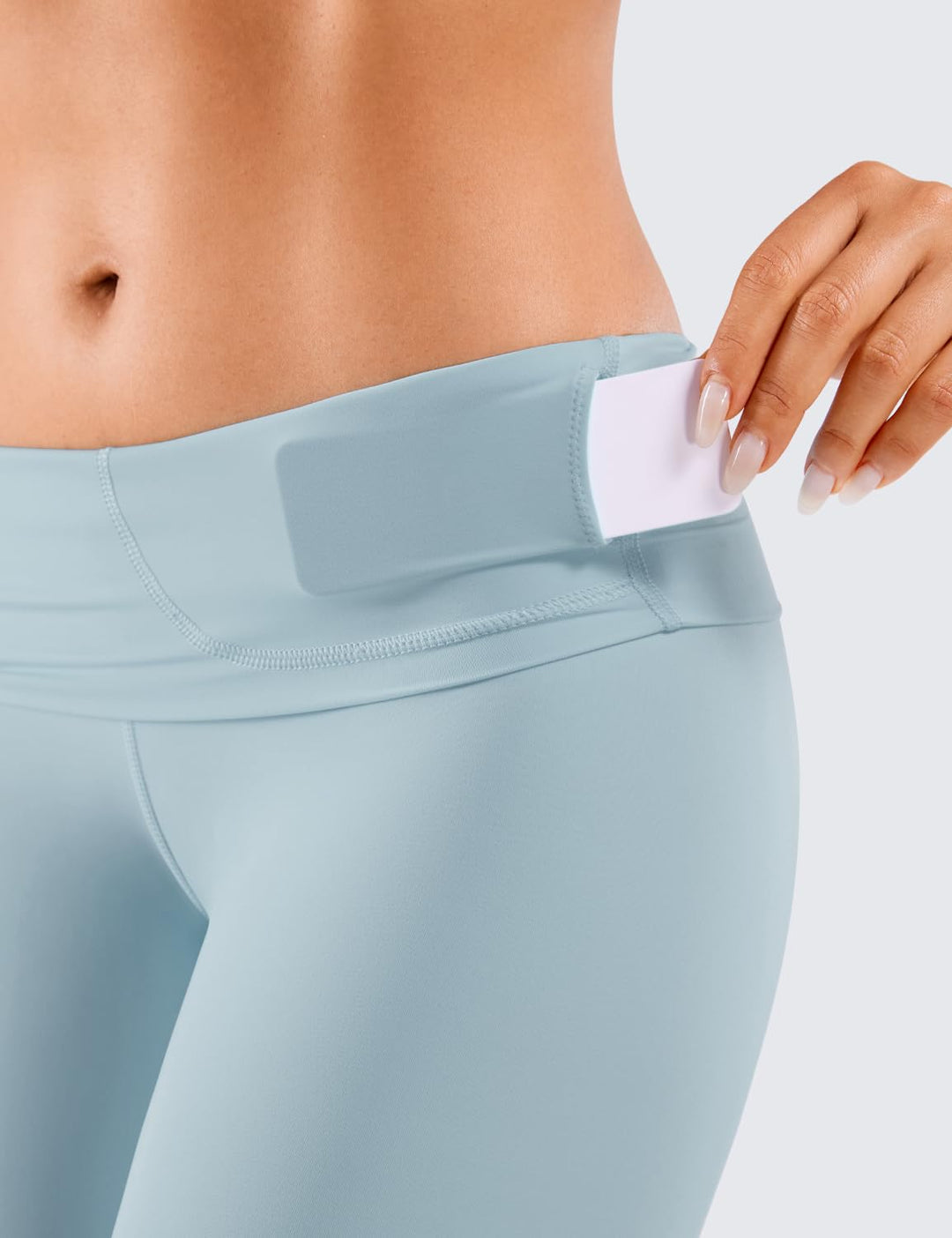 CRZ YOGA Women's Naked Feeling Biker Shorts - 6 Inches High Waist Yoga Workout Running Gym Spandex Shorts Cambric Blue X-Small