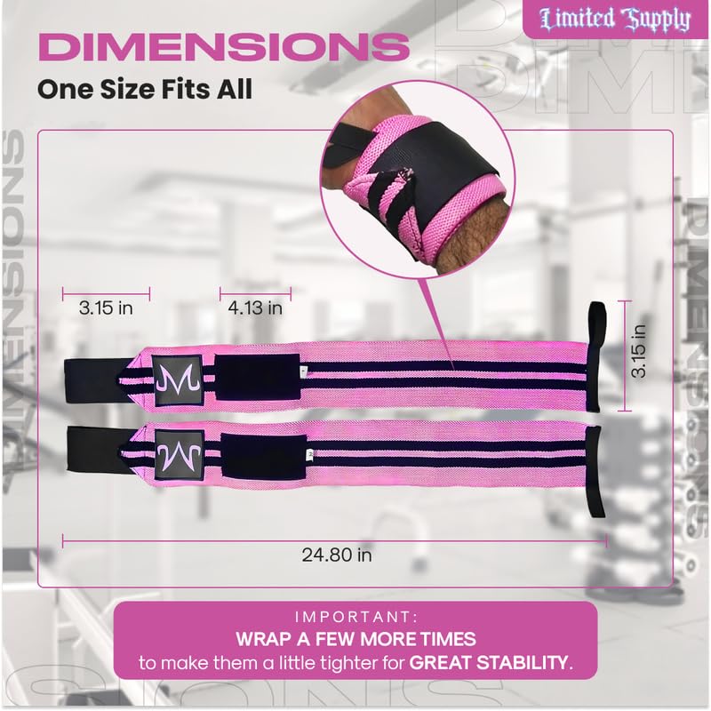 CROWN Anime Wrist Wraps 2 Pairs Bundle - 24" Lifting Straps for Men and Women - Gym Accessories Support Weightlifting, Powerlifting, Strength Training, Workout (Duo F)