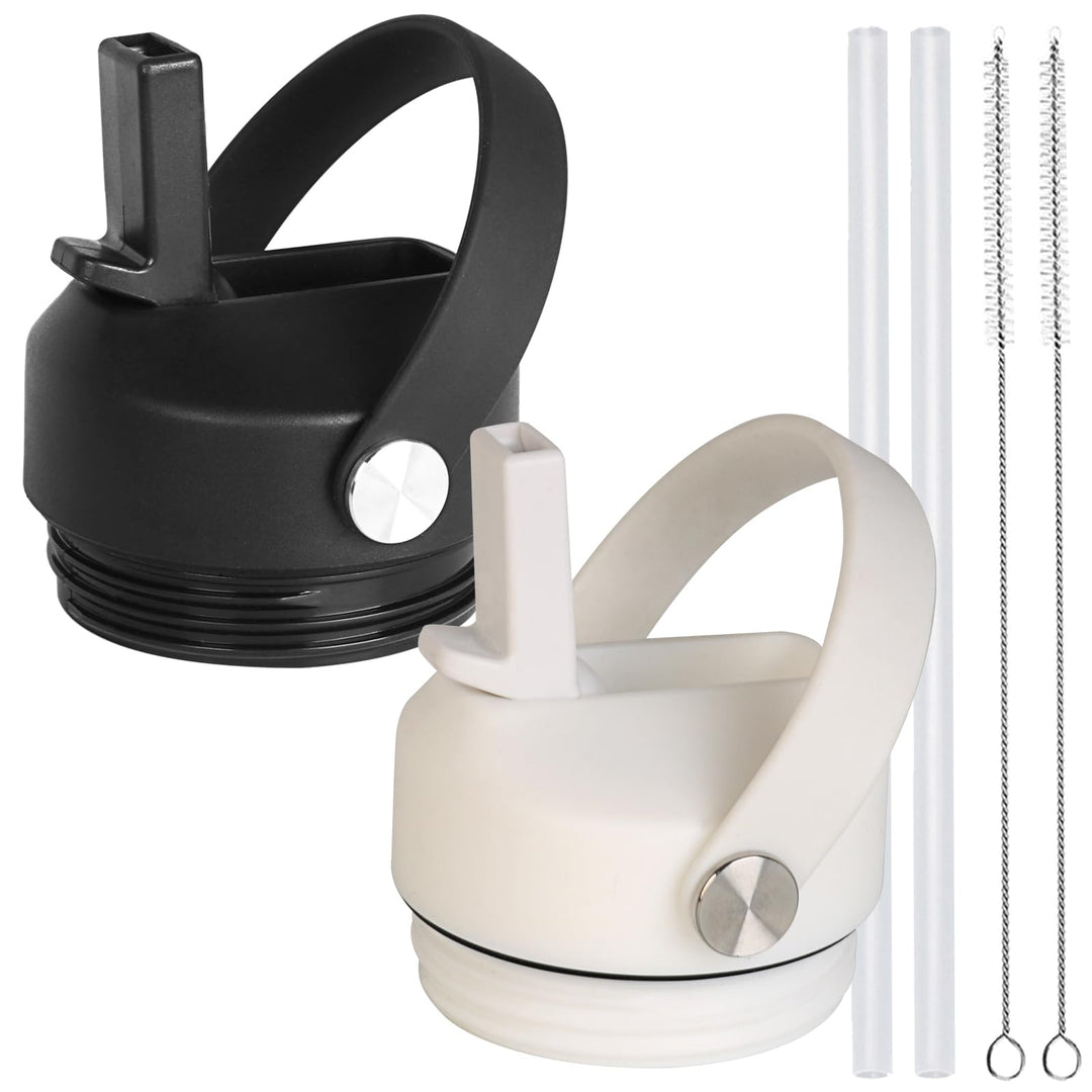 Straw lid for Yeti Rambler Water Bottle 18 26 36 64 oz, Replacement Cap Straw Cap for RTIC 18oz 26oz 36oz, Lid with Straw and Brush and Flexible Handle ﻿