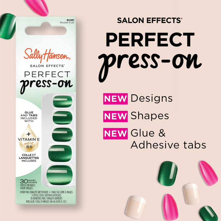 Sally Hansen Instant Cuticle Remover | Press-On Nails Set with Glue & Tabs