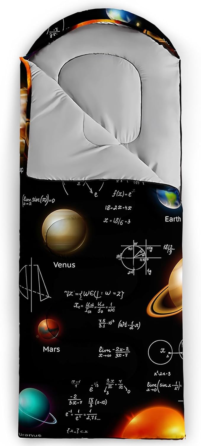 AILONEN Kids Floral Cat Camping Sleeping Bags,Lightweight & Waterproof,3 Season Warm & Cool Weather,Kawaii Kitten Sleeping Bags for Girls Adults,Travelling,Outdoors