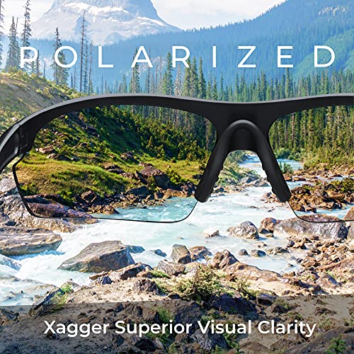 Xagger Polarized Wrap Around Sport Sunglasses for Men Women UV400 Baseball Softball Running Cycling Glasses